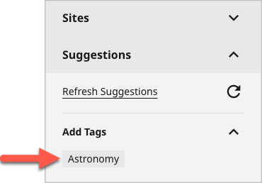 Suggested existing tag