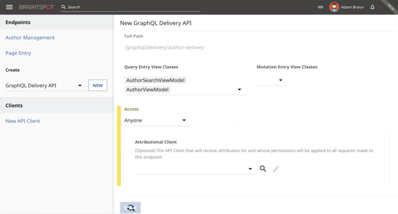 screenshot of Brightspot GraphQL query interface