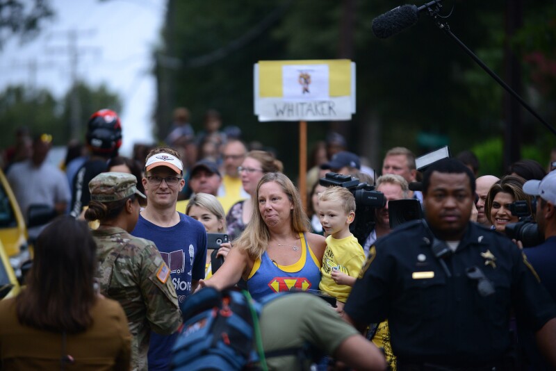 ALEXANDRIA, VA - SEPTEMBER 11 - 2019: Erin Weinburger, center,
