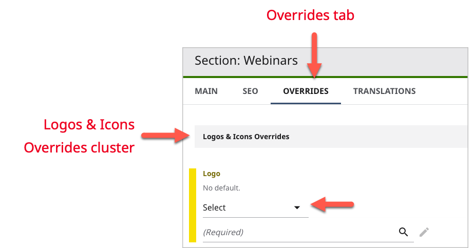 Location of Logo field in an edit asset form