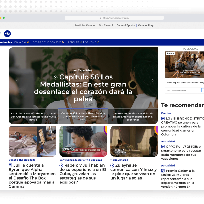 Caracol Television website examples
