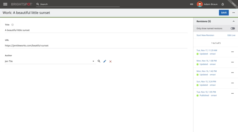 screenshot of Brightspot GraphQL query interface