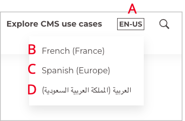 Front-end language menu (customized locales)