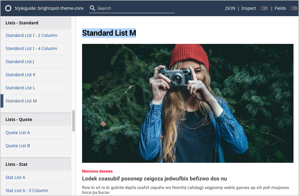 Customized list style in Styleguide UI