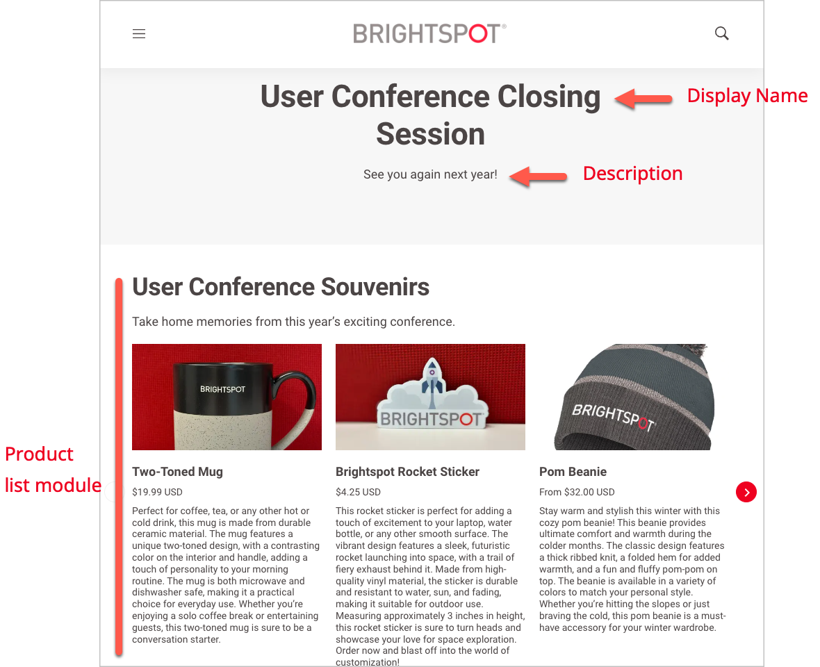 Shopify product list module after a page's body