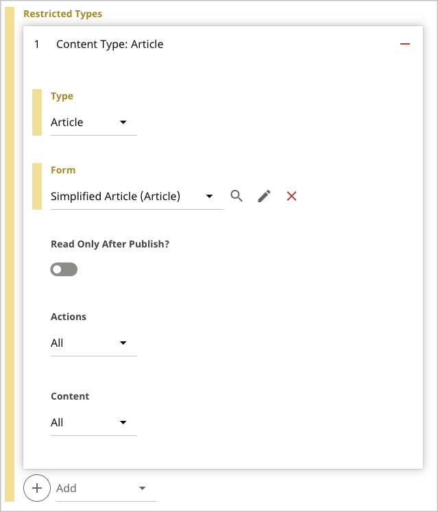 Assign CEF to role - restricted types