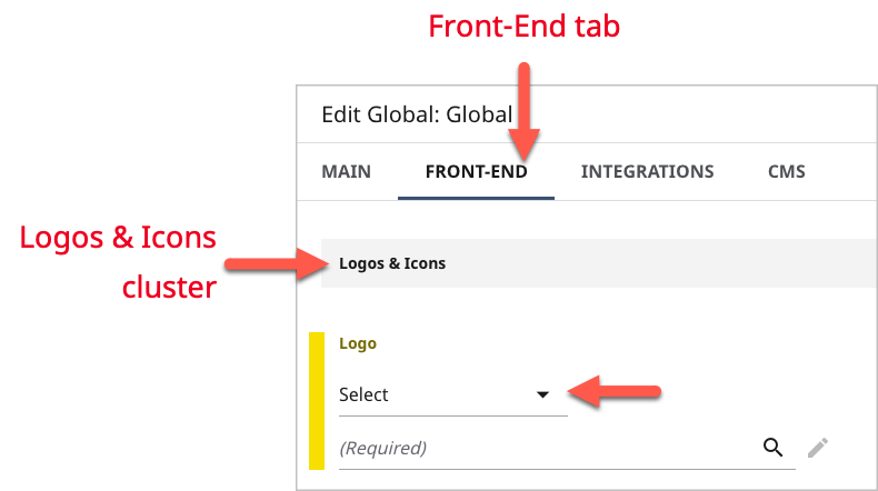 Location of Logo field in an edit site form