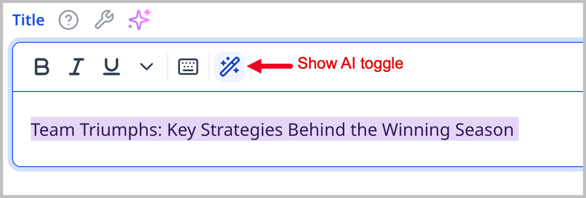 Show AI toggle