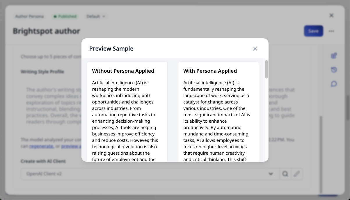 AI Author Persona
